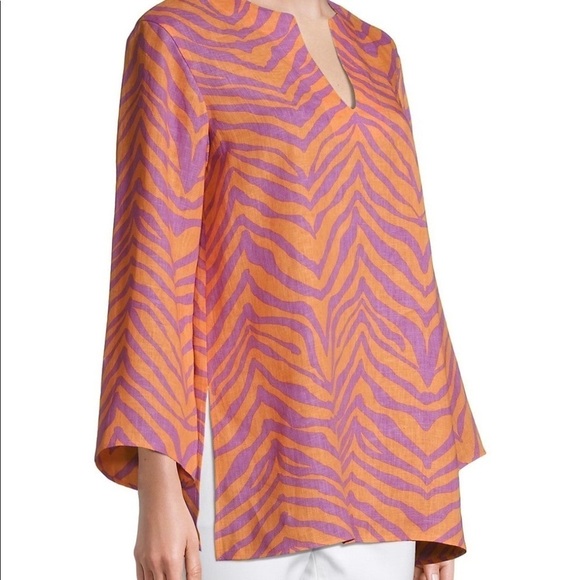 *NWT Lafayette 148 Hawley Linen Blouse - Picture 10 of 10